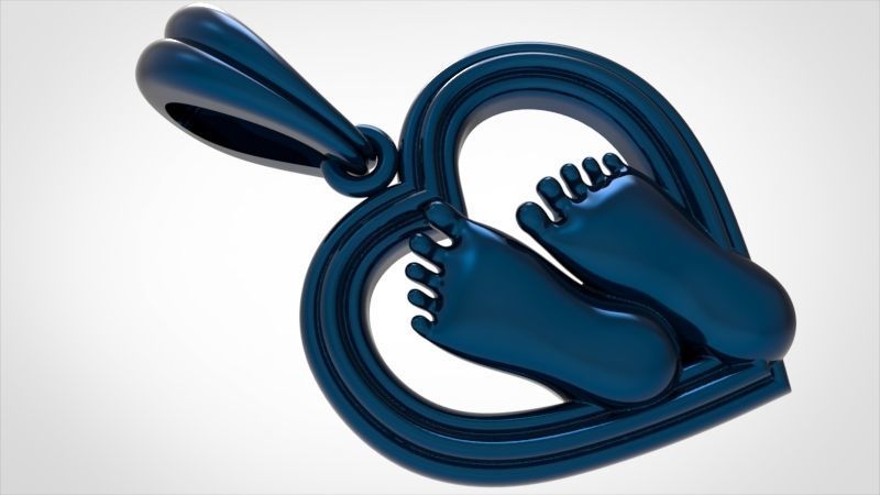 pendant baby foot baby-heels  pregnant moms jewelry 3D print model_27