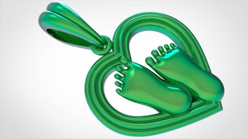 pendant baby foot baby-heels  pregnant moms jewelry 3D print model_29