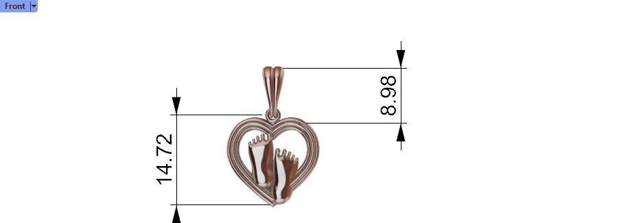 pendant baby foot baby-heels  pregnant moms jewelry 3D print model_15