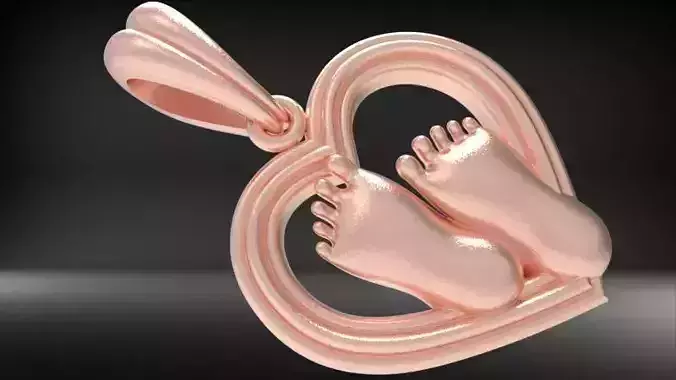 pendant baby foot baby-heels  pregnant moms jewelry 3D print model