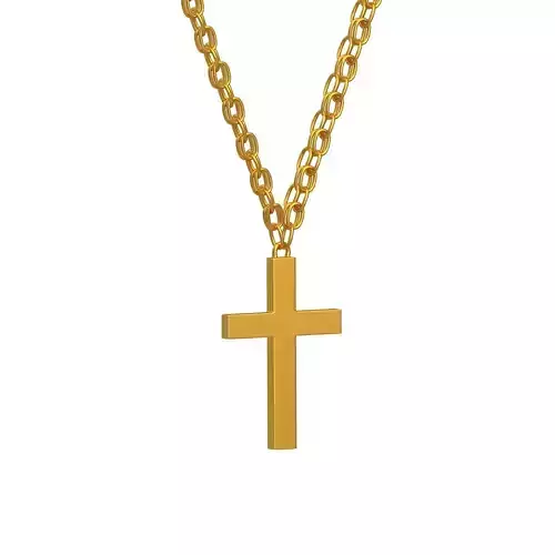 Gold Cross Chain Pendant 02