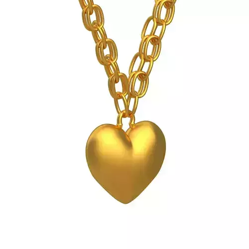 Gold Love Heart Pendant Necklace