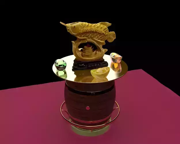  Chinese golden fish statue 