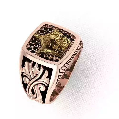 usa gold Ring 3D