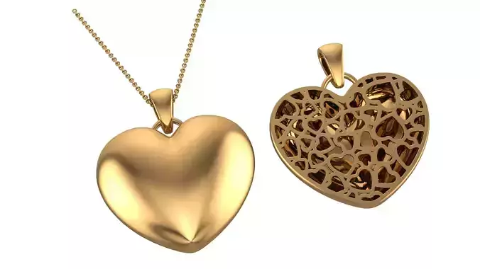 Heart Fusion Pendant 3D print model