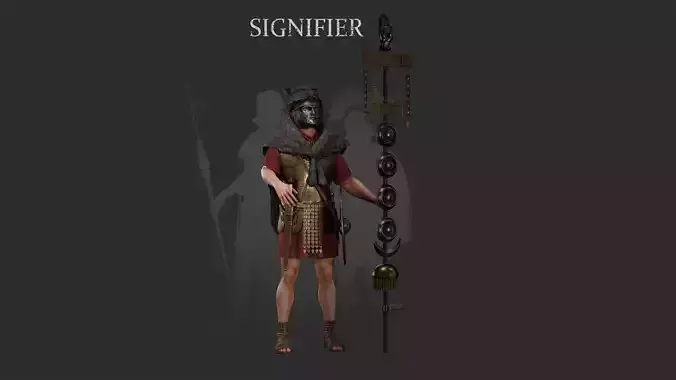 ROMAN SIGNIFIER CHARACTER Low-poly 3D model