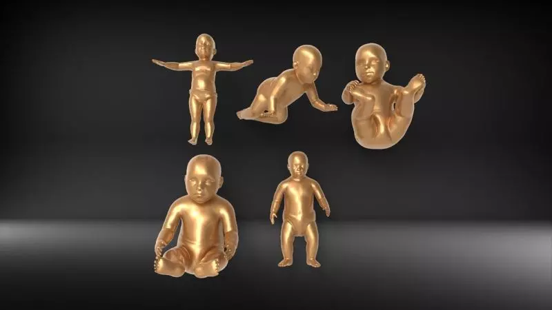 New born baby Boy 3d model for 3d printing multi poses 3D print model