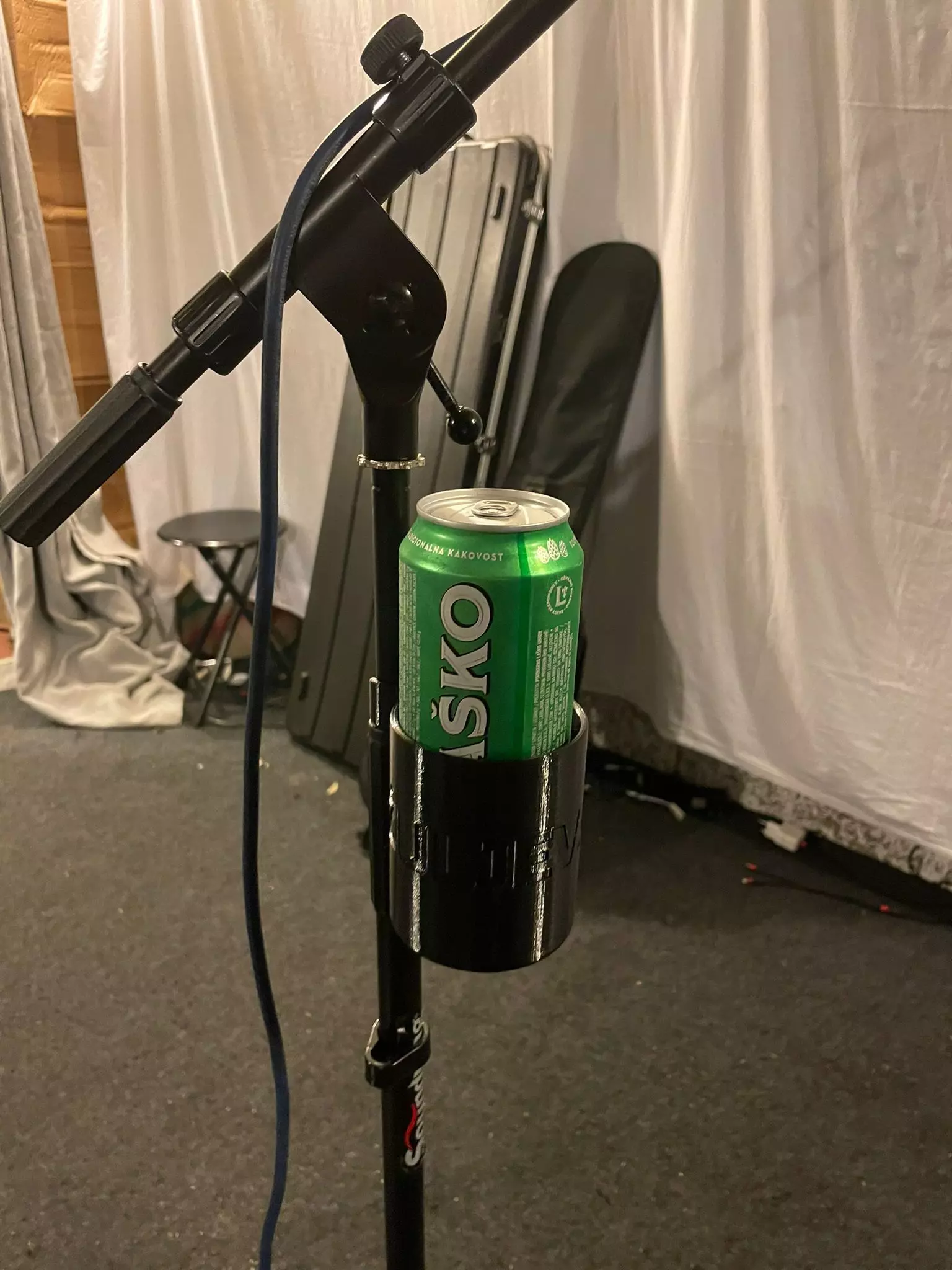 Beer holder for mic stand 3D print model_0