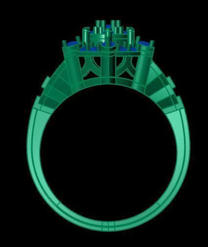 wedding ring for daimonds 3D print model_10