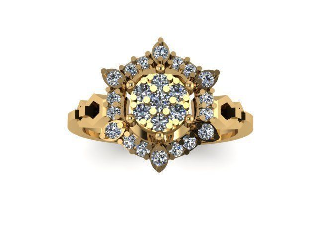 wedding ring for daimonds 3D print model_3