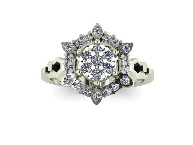 wedding ring for daimonds 3D print model_4