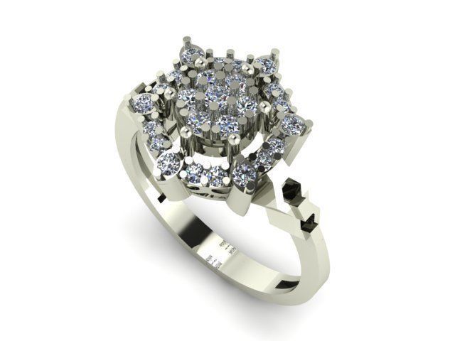 wedding ring for daimonds 3D print model_1