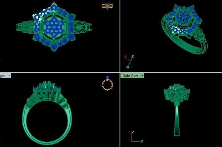 wedding ring for daimonds 3D print model_12