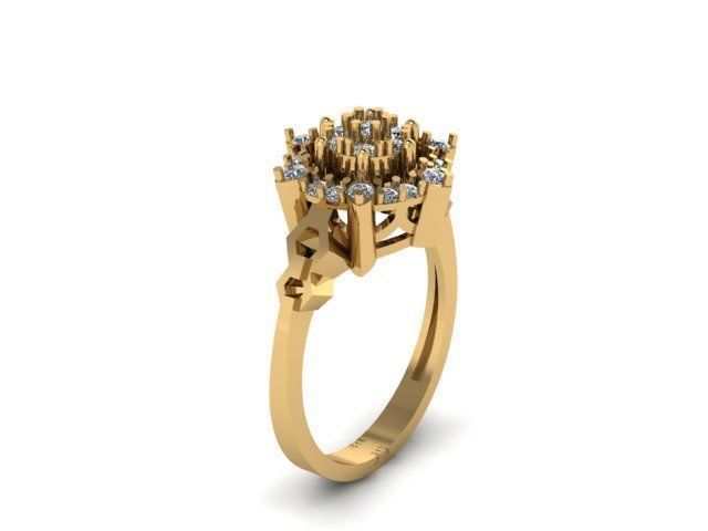 wedding ring for daimonds 3D print model_6