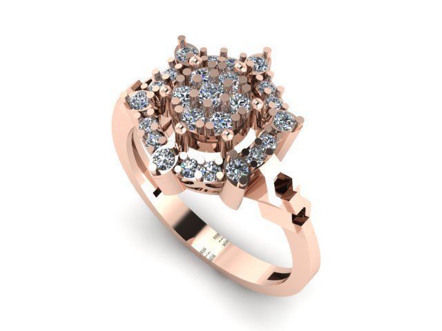 wedding ring for daimonds 3D print model_2