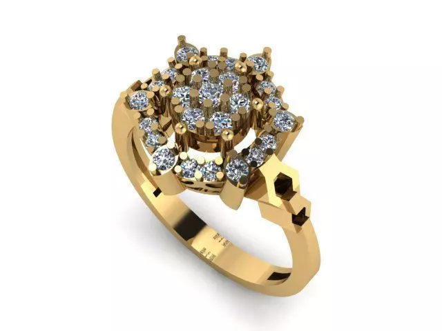 wedding ring for daimonds 3D print model_0