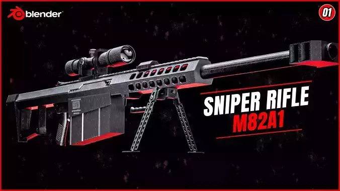 M82A1 SNIPER RIFLE LOW POLY