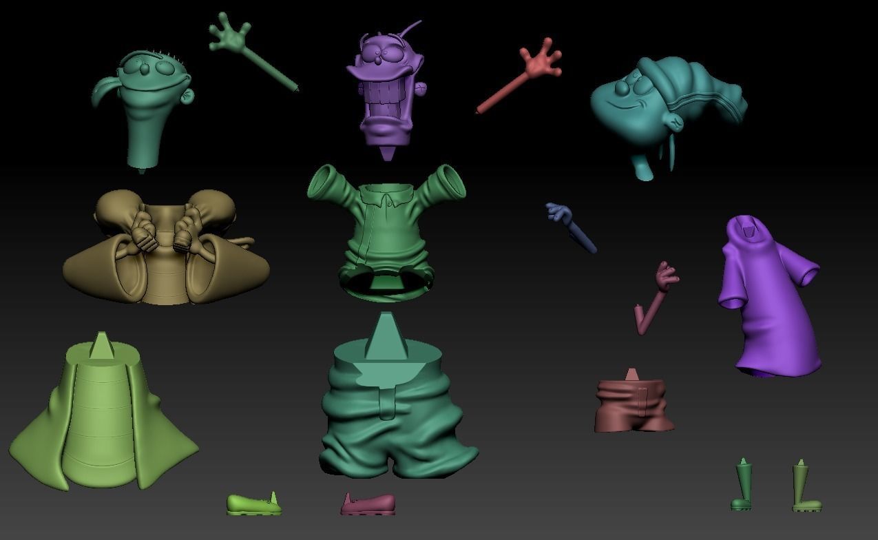 ED EDD AND EDDY FROM CARTOONNETWORK - PARTS AND COMPLETE 3D print model_17