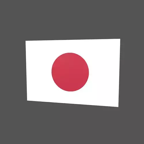 Japan Flag v1 001 Low-poly 3D model