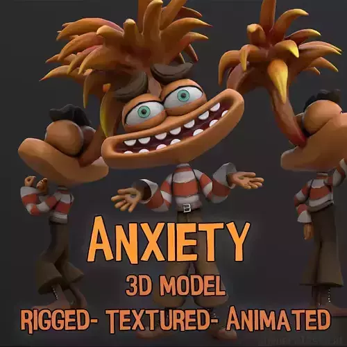 Anxiety from Inside Out Renderable 3D model Anxiety from Inside Out Renderable 3D model