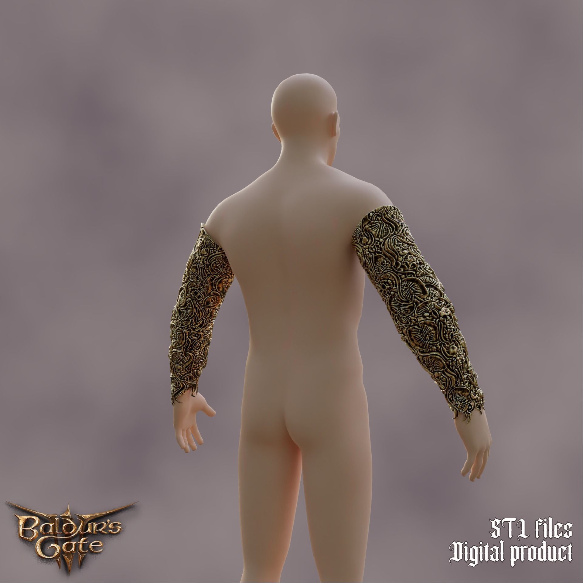 Gortash Fantasy Cloth of Authority Armbands Baldurs Gate 3 3D print model_9