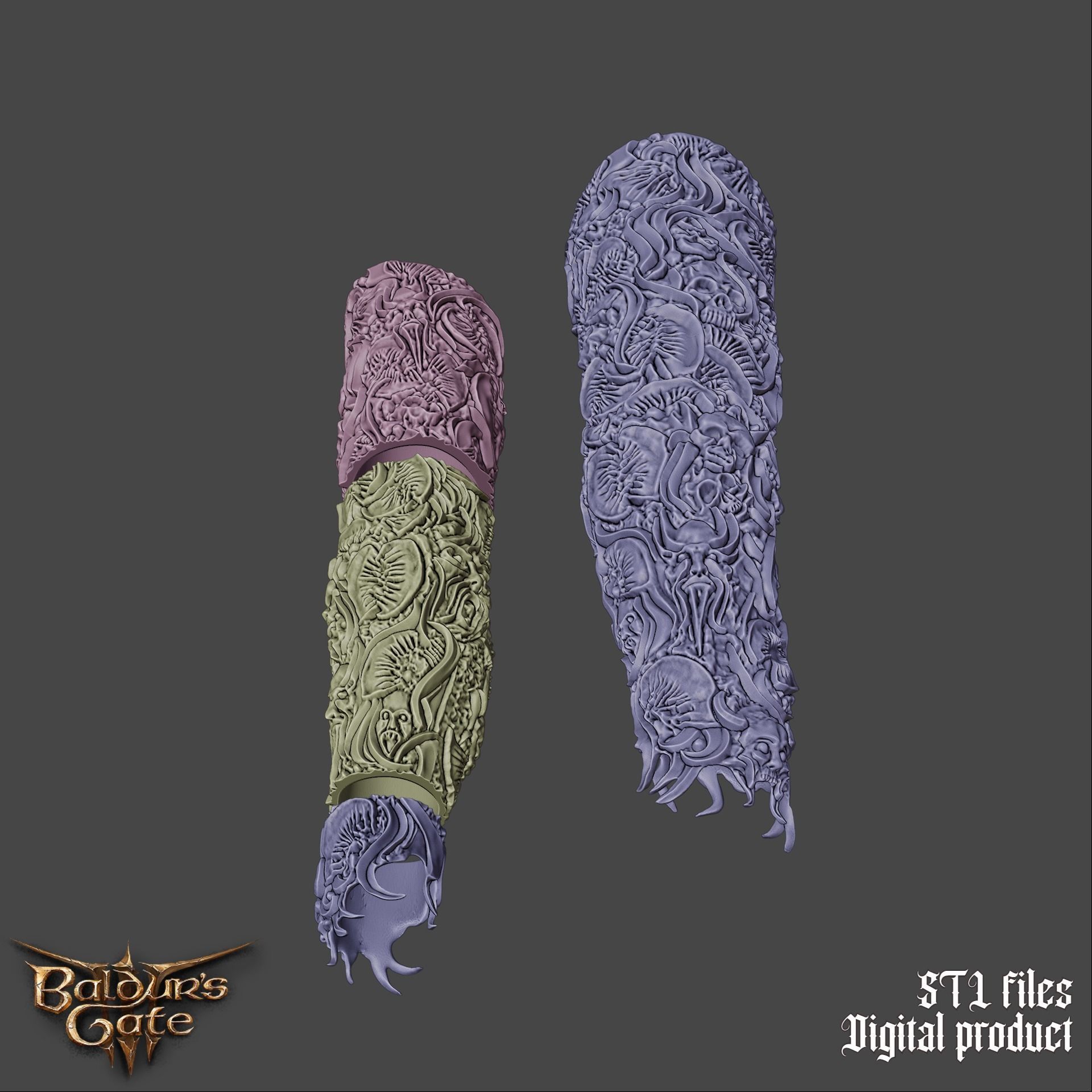 Gortash Fantasy Cloth of Authority Armbands Baldurs Gate 3 3D print model_2