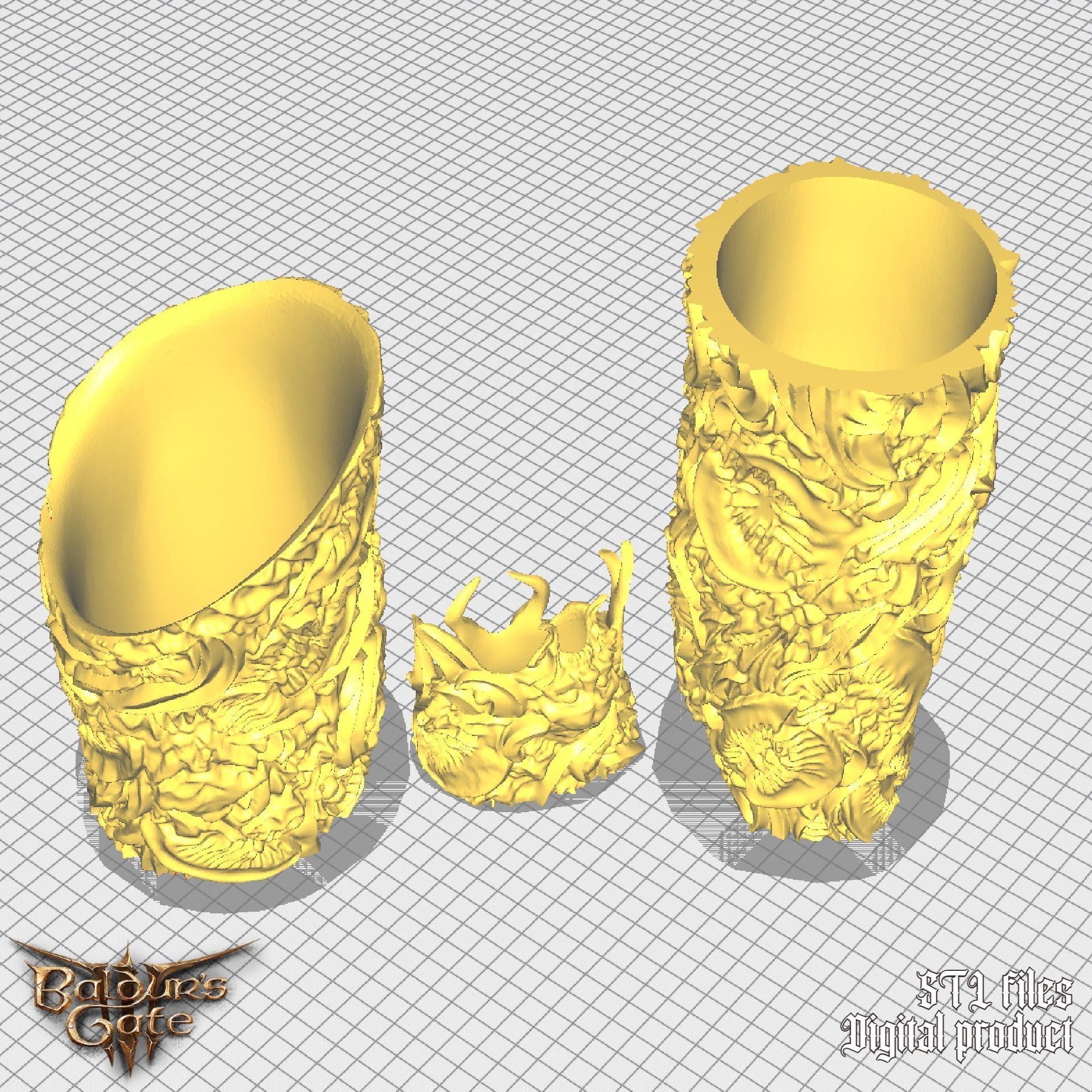 Gortash Fantasy Cloth of Authority Armbands Baldurs Gate 3 3D print model_4