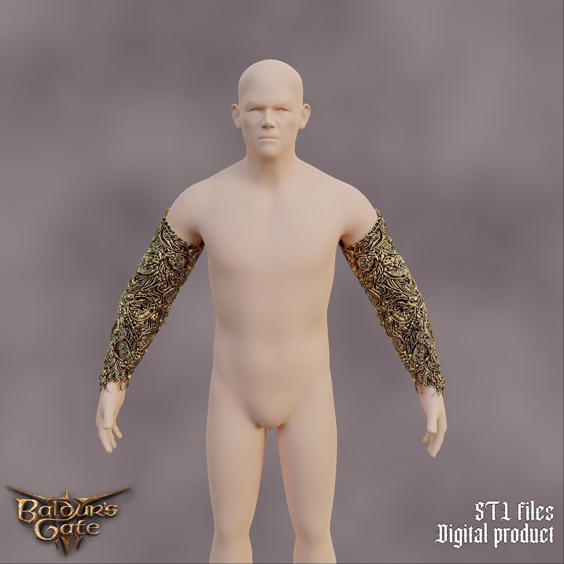 Gortash Fantasy Cloth of Authority Armbands Baldurs Gate 3 3D print model_8