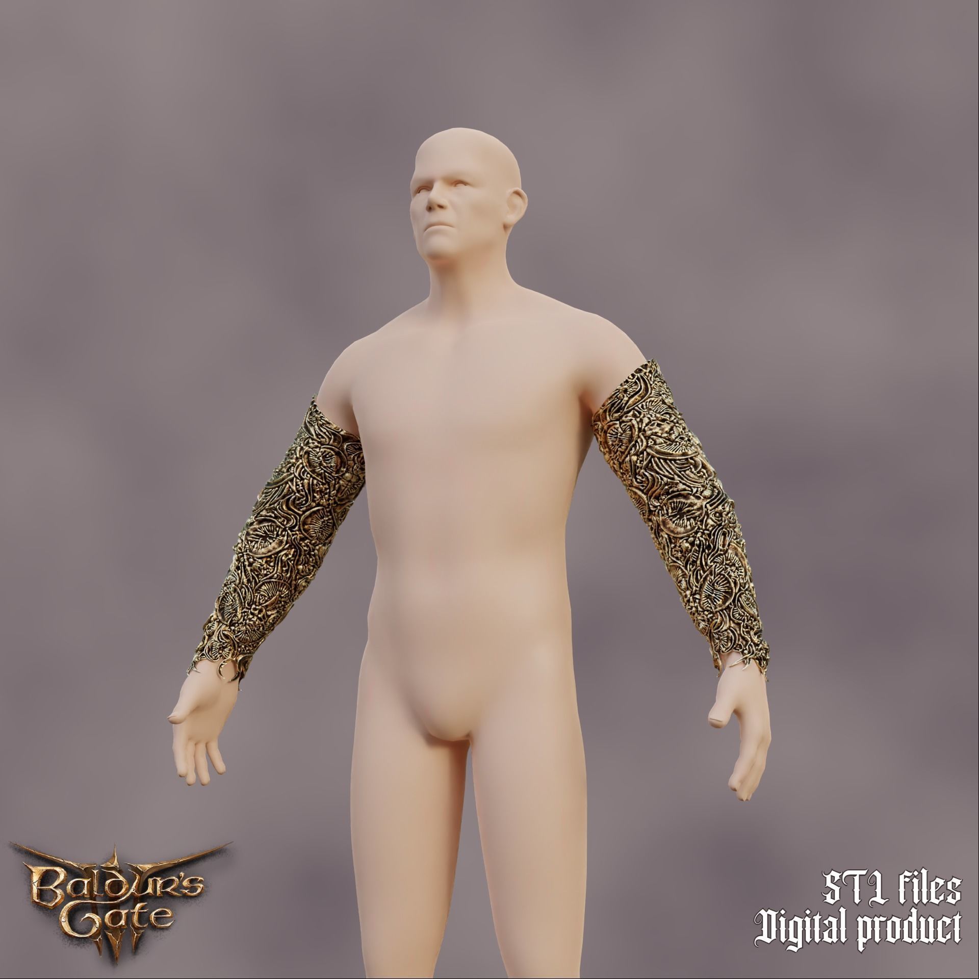 Gortash Fantasy Cloth of Authority Armbands Baldurs Gate 3 3D print model_10