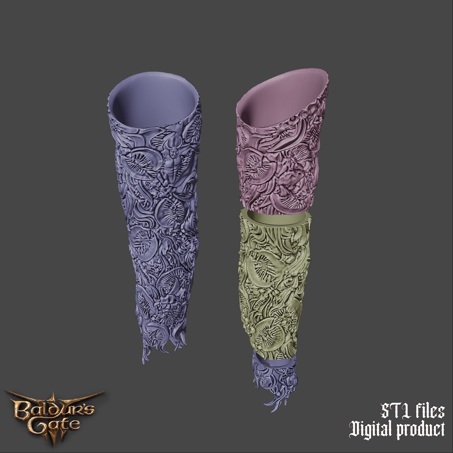 Gortash Fantasy Cloth of Authority Armbands Baldurs Gate 3 3D print model_5
