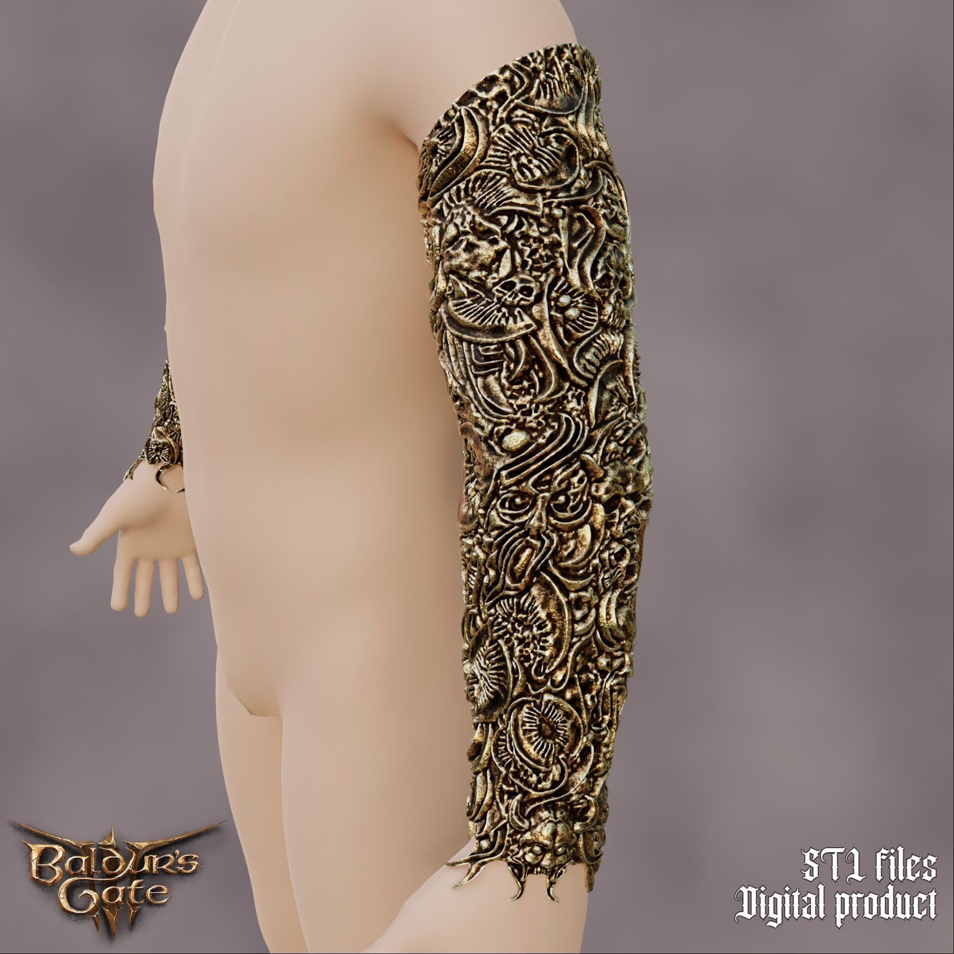 Gortash Fantasy Cloth of Authority Armbands Baldurs Gate 3 3D print model_7