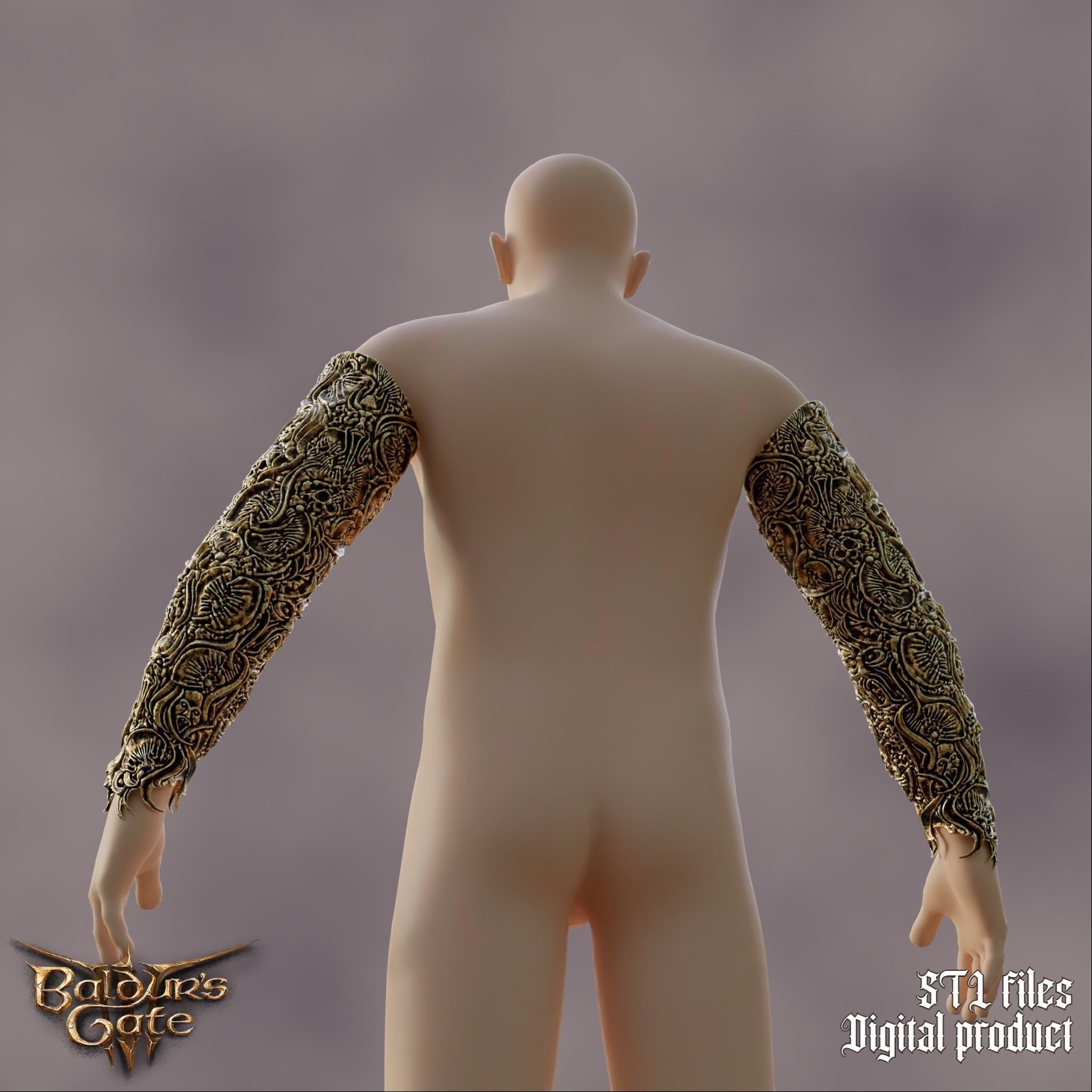 Gortash Fantasy Cloth of Authority Armbands Baldurs Gate 3 3D print model_6