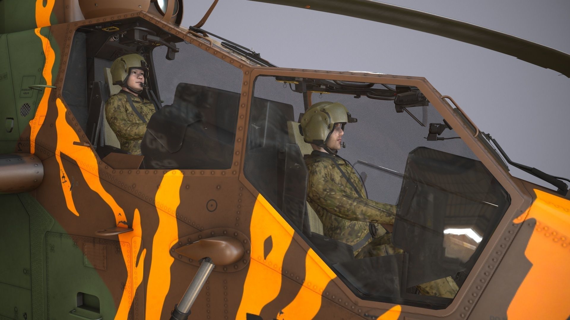 EC-665 Tiger HAD France 2 Basic Animation Low-poly 3D model_10