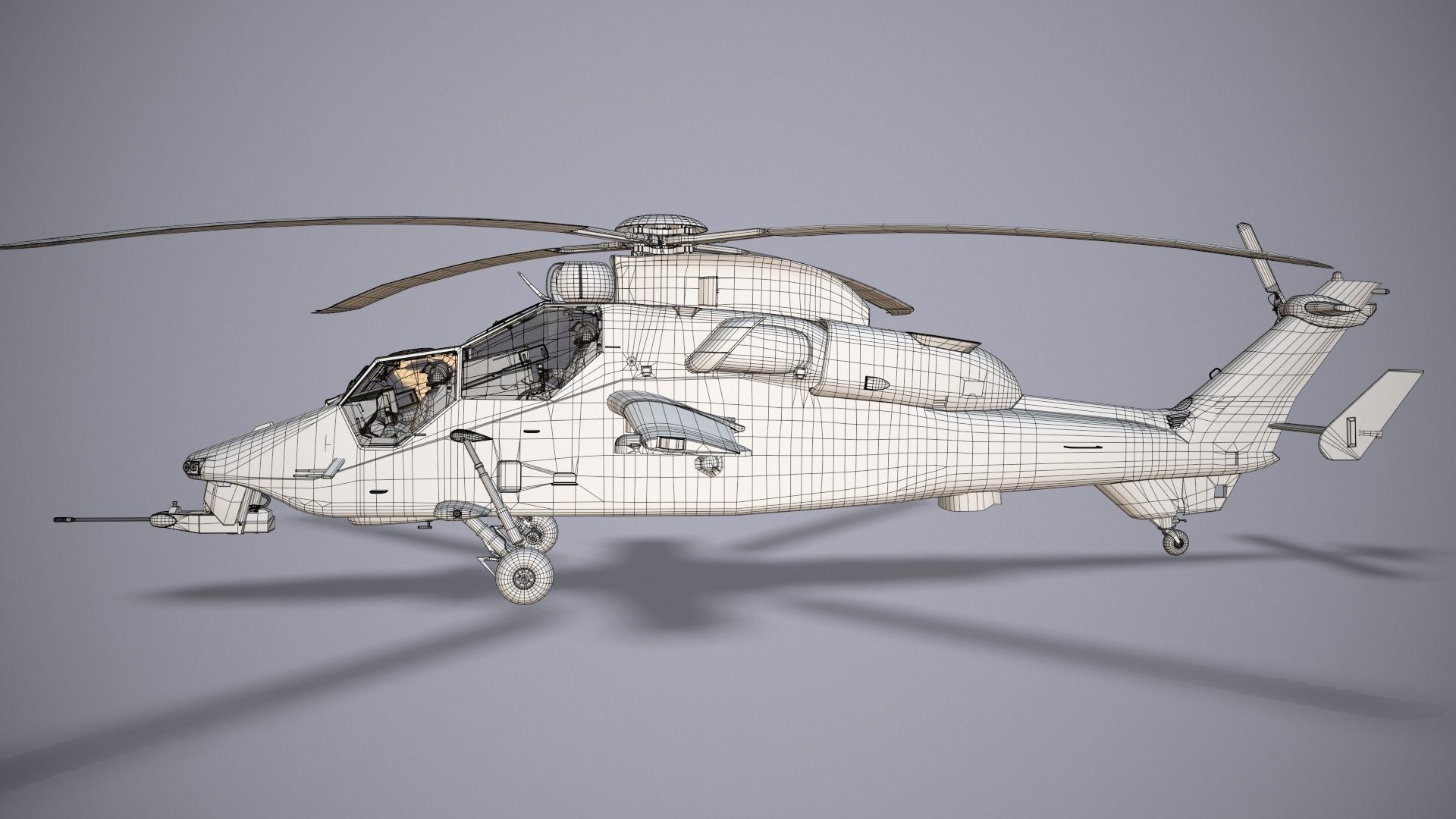 EC-665 Tiger HAD France 2 Basic Animation Low-poly 3D model_43