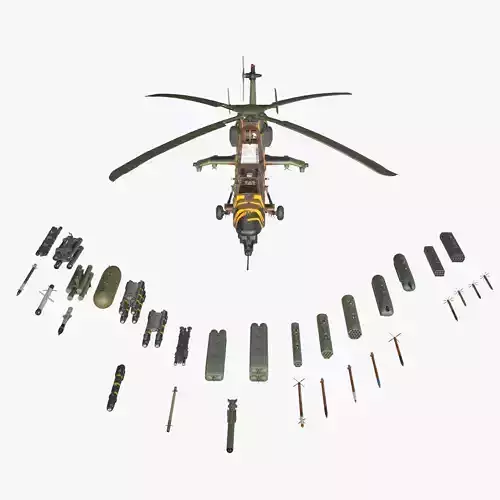 EC-665 Tiger HAD France 2 Basic Animation Low-poly 3D model