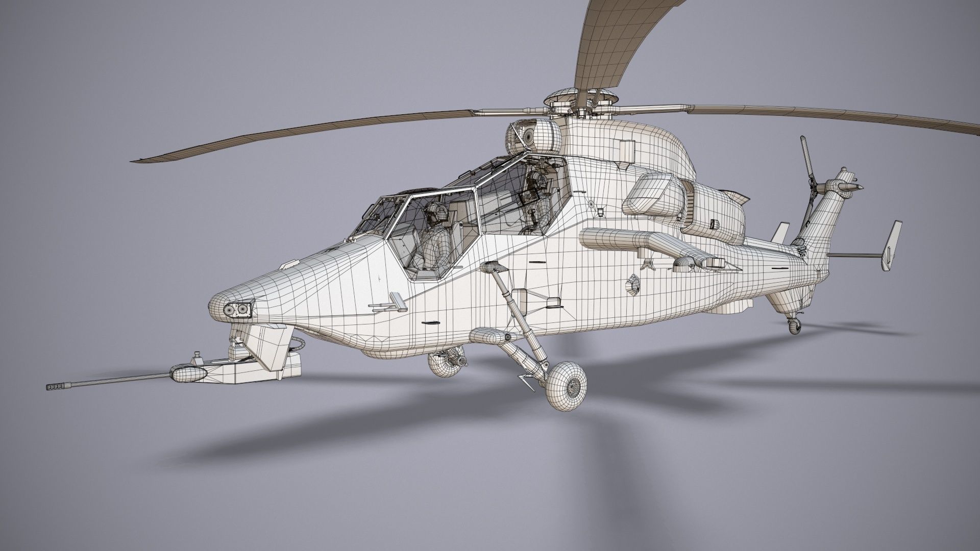 EC-665 Tiger HAD France 2 Basic Animation Low-poly 3D model_38