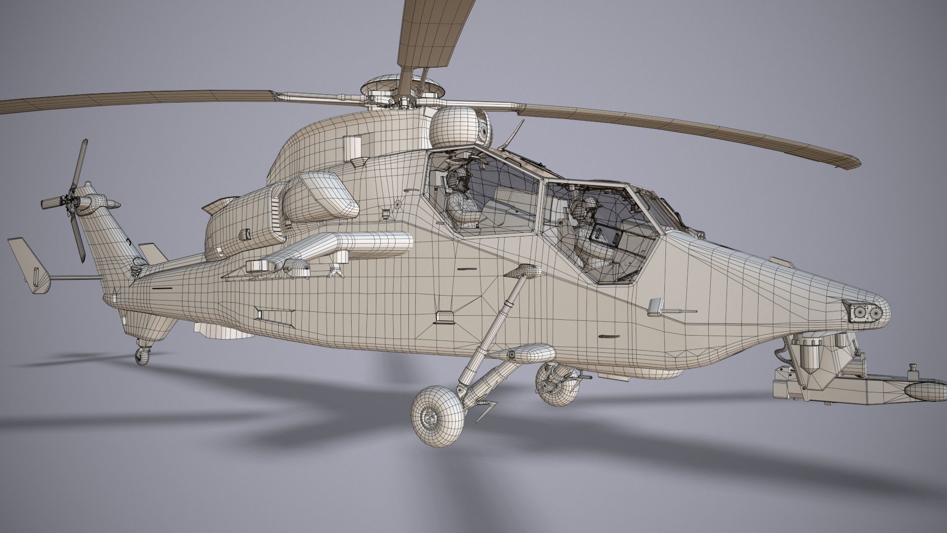 EC-665 Tiger HAD France 2 Basic Animation Low-poly 3D model_39