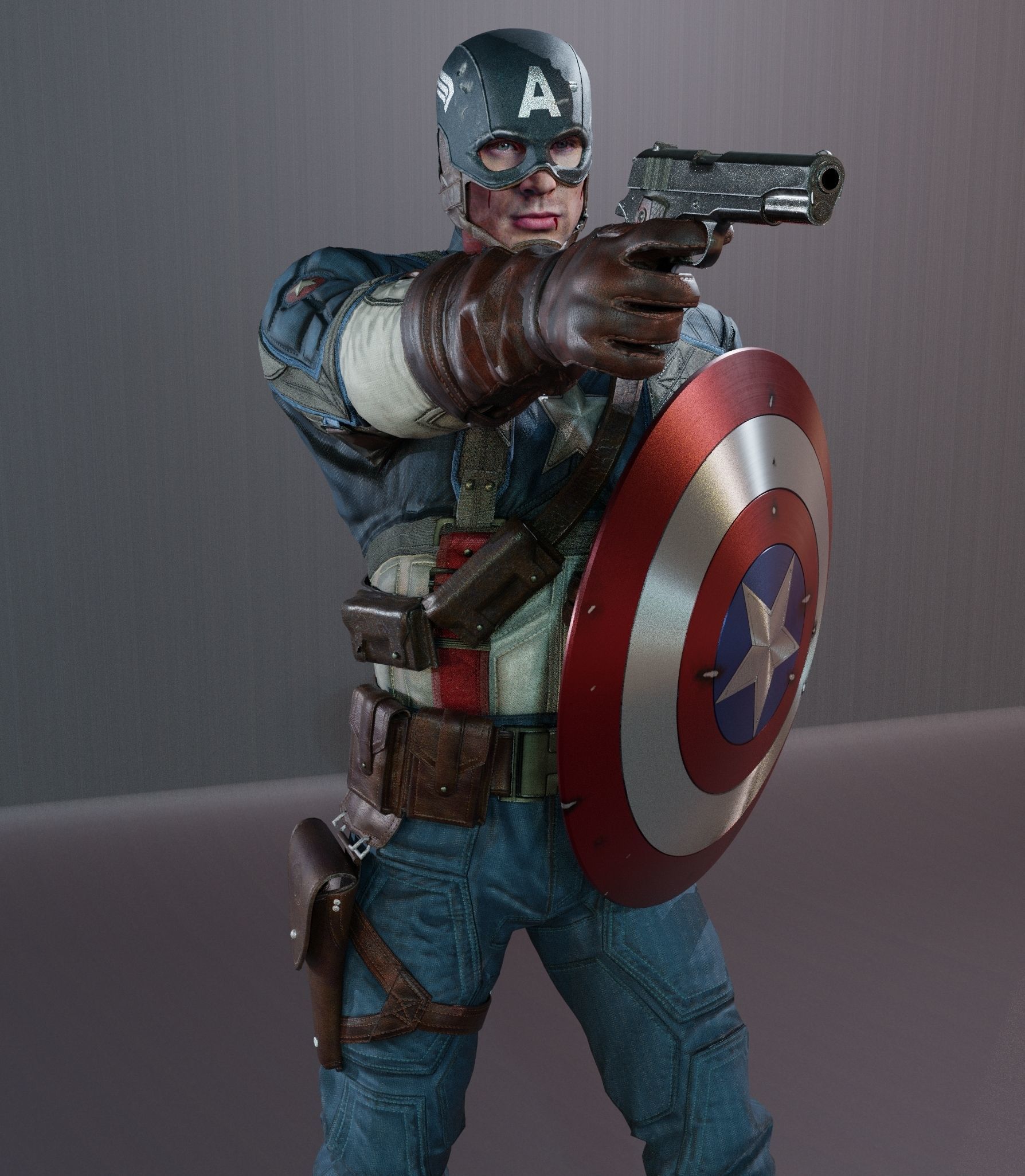 Captain America Steve Rogers from First Avenger 3D model_2