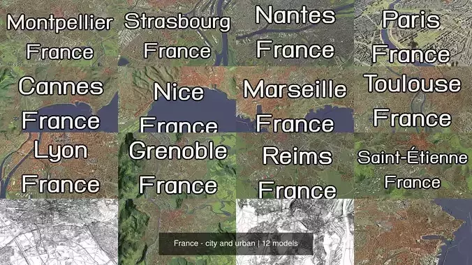 France - city and urban 3D Model Collection