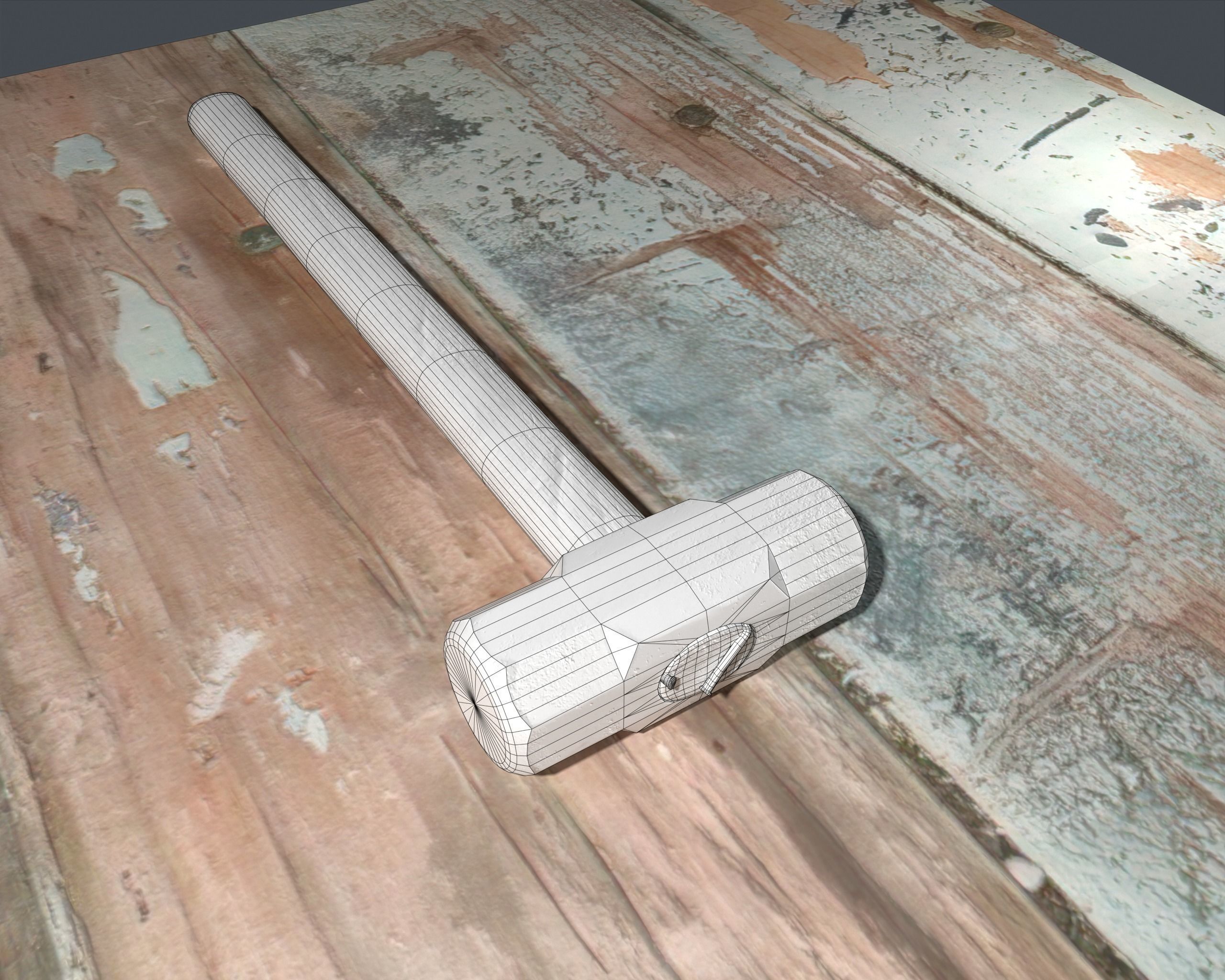 Hammer Low-poly 3D model_12