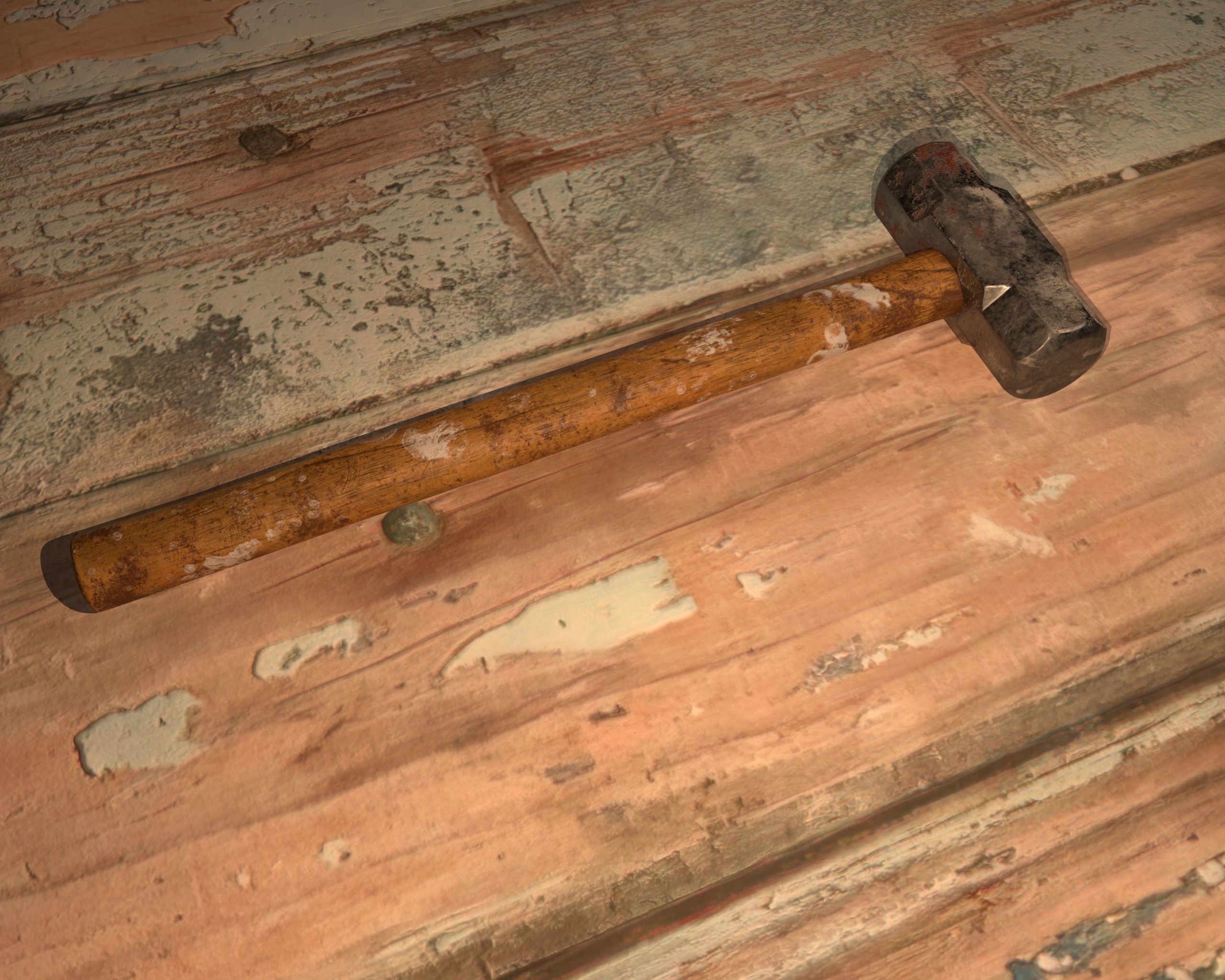 Hammer Low-poly 3D model_9