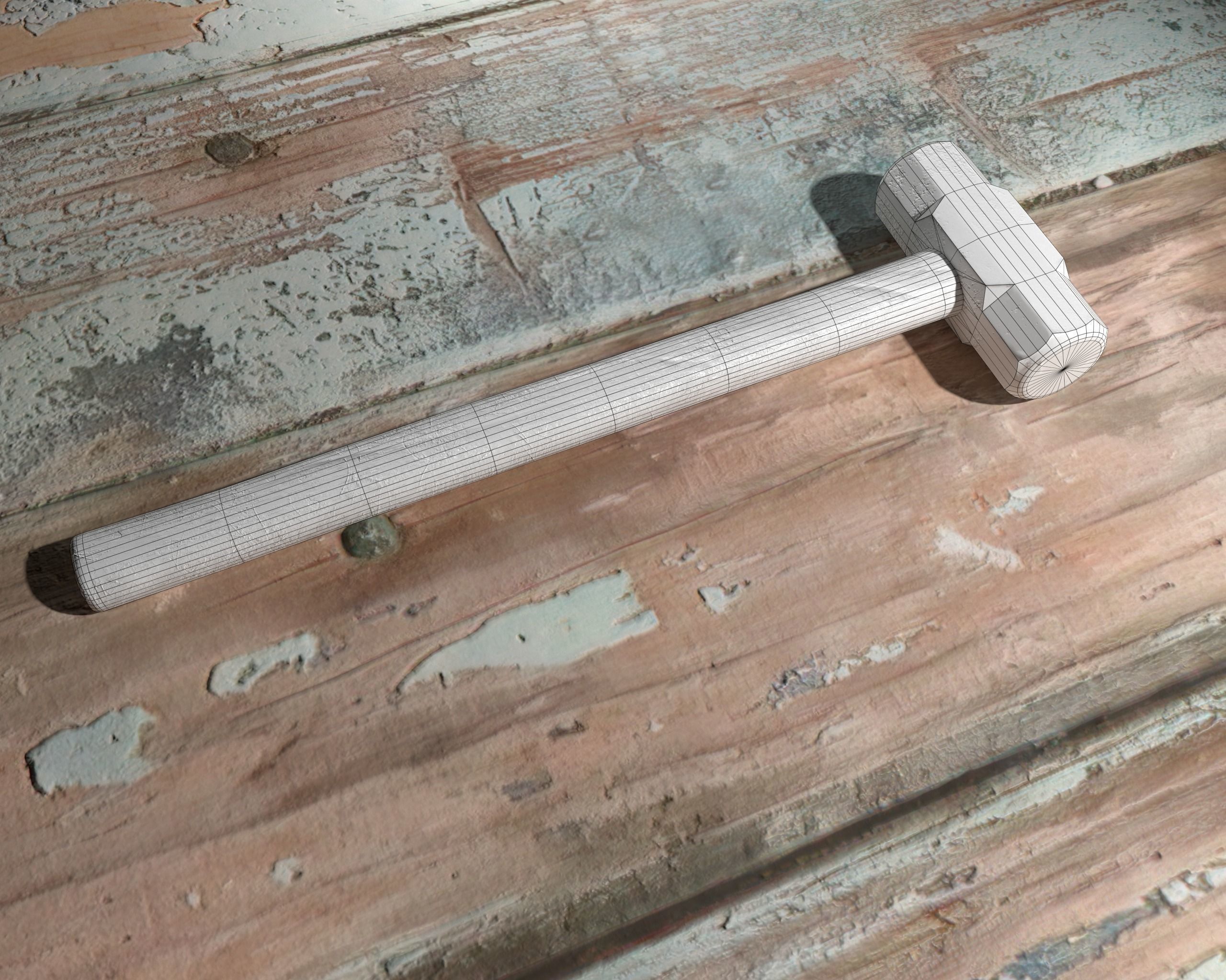 Hammer Low-poly 3D model_11