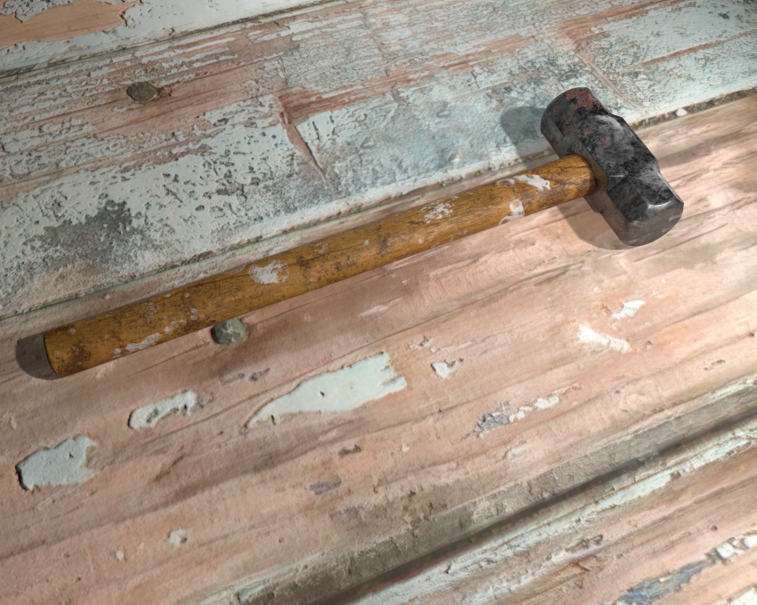 Hammer Low-poly 3D model_3