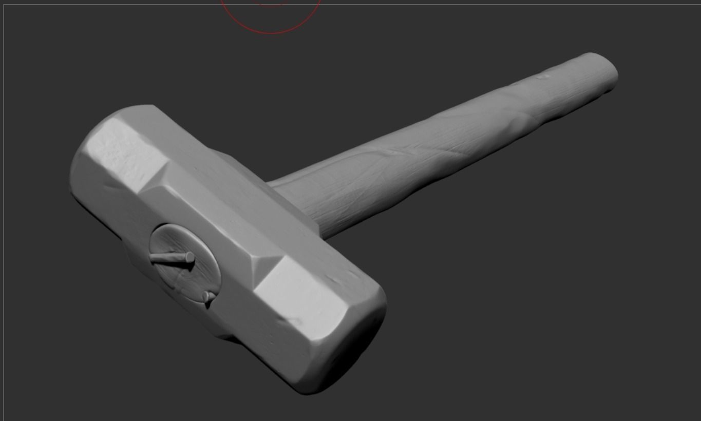 Hammer Low-poly 3D model_14