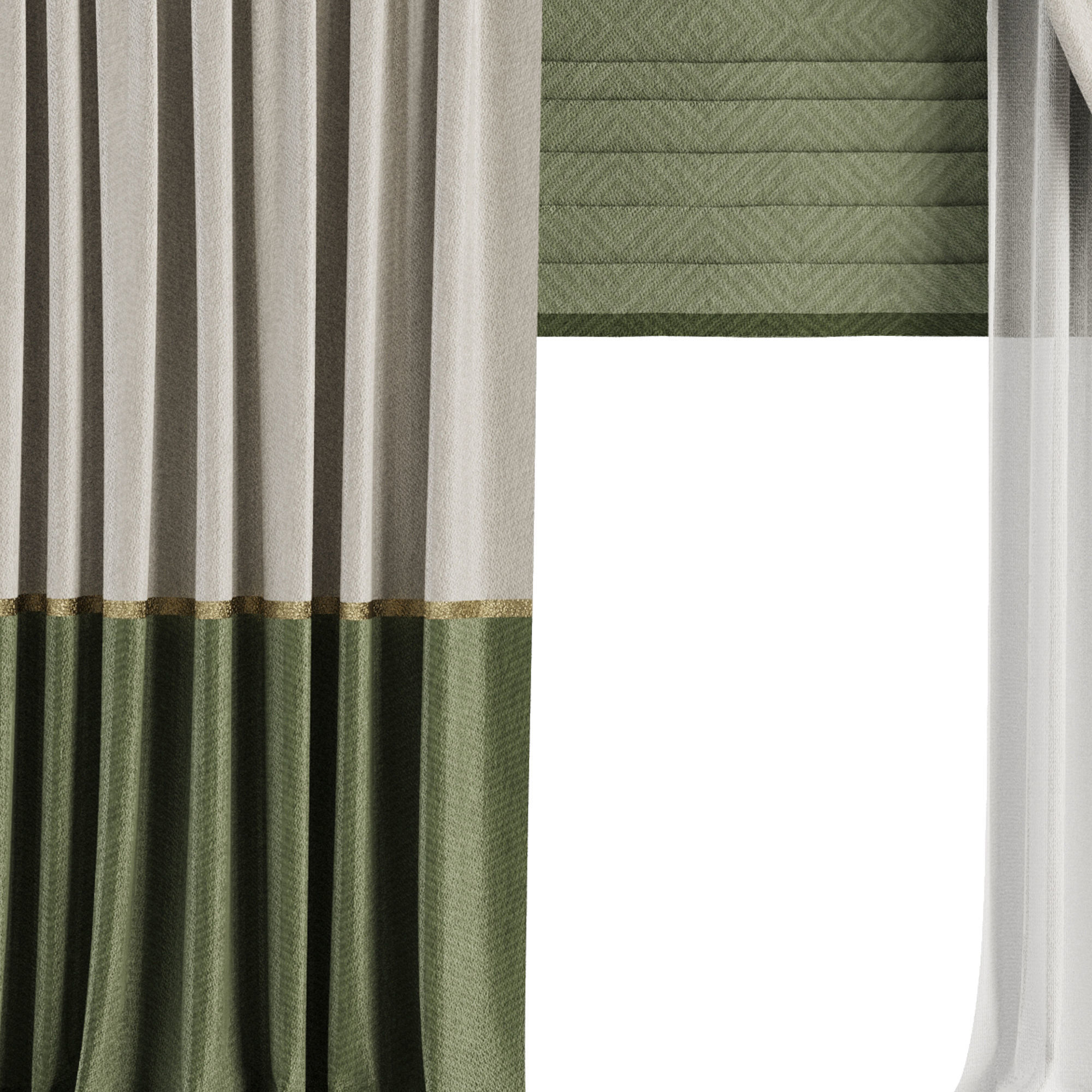 Curtain Set M65 3D model_1