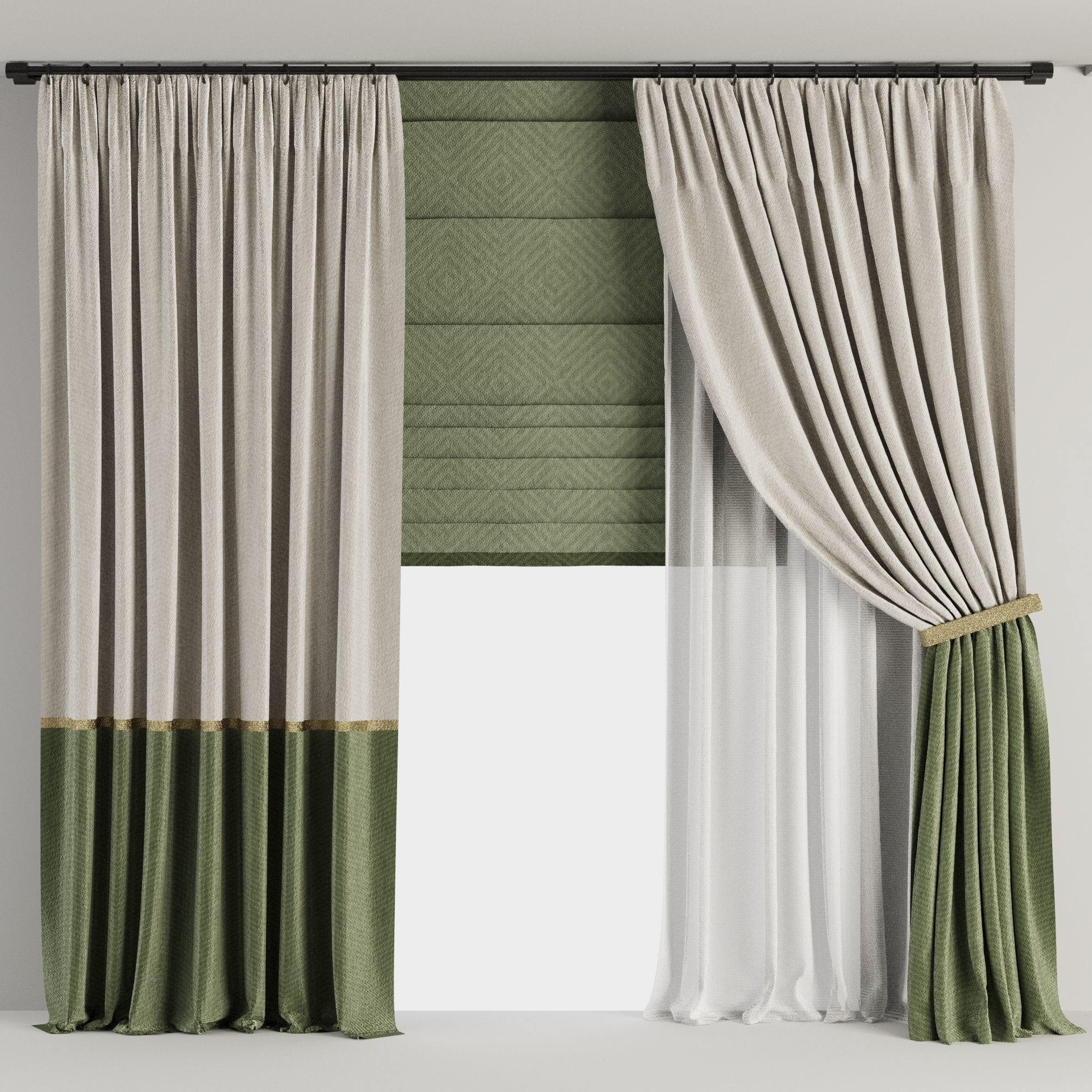 Curtain Set M65 3D model_2