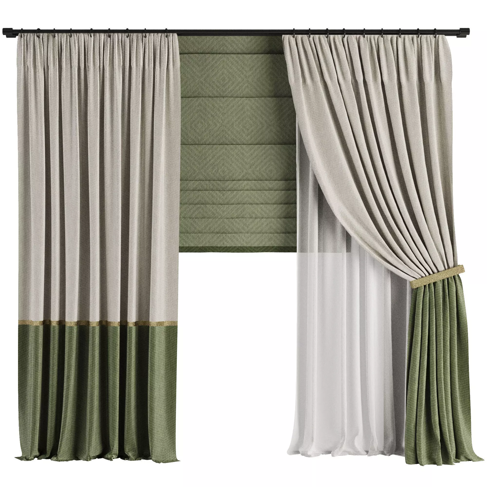 Curtain Set M65 3D model_0