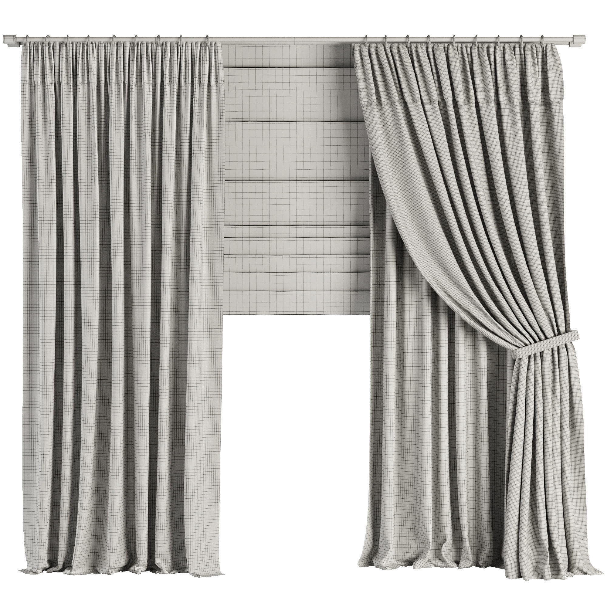 Curtain Set M65 3D model_4