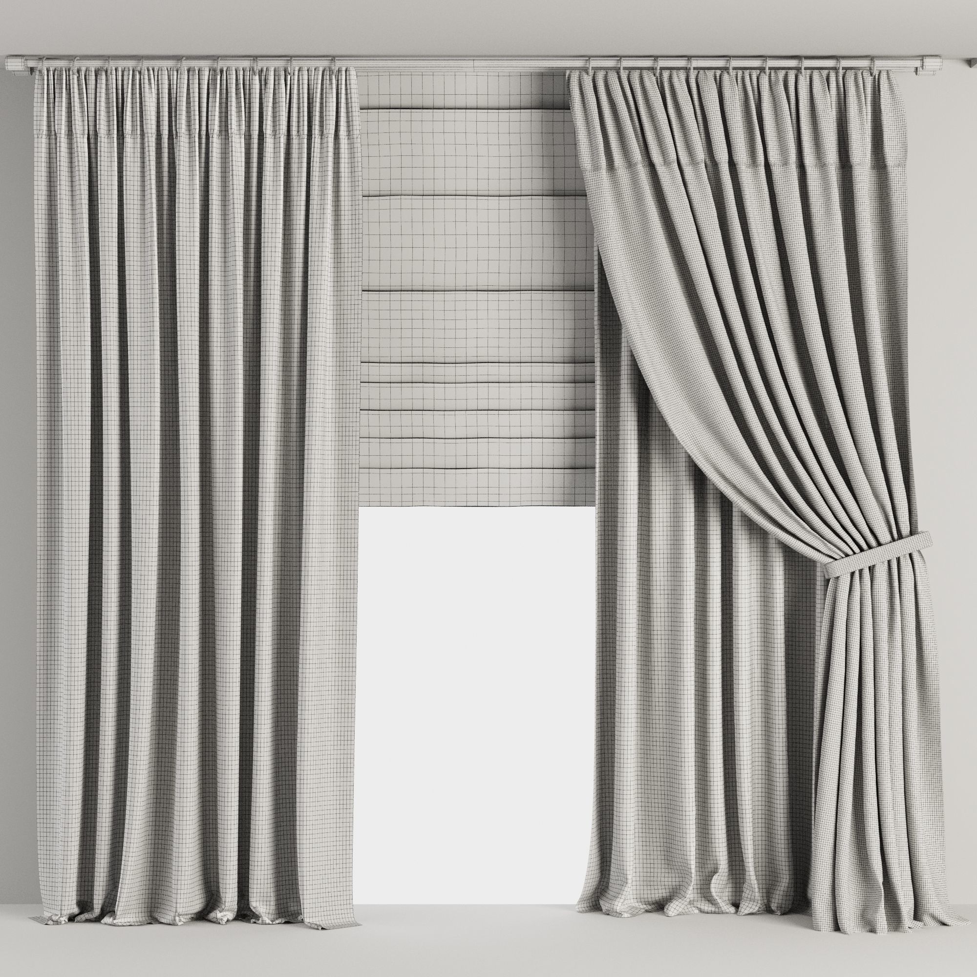 Curtain Set M65 3D model_3