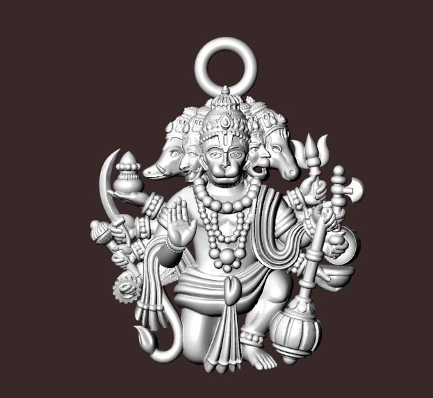 HUNUMAN PENDENT  3D print model_2